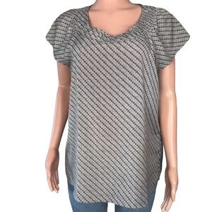 Banana Republic Shirt Womens XL Multicolor Sleeveless Pleated Scoop Neck